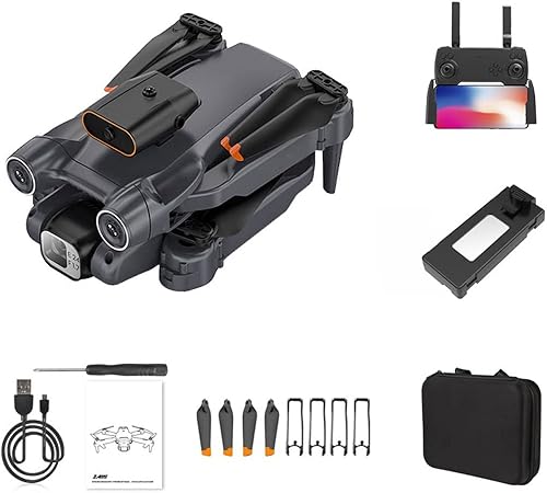 HPXNBKKS - Mini dron plegable con cámara FPV HD dual de 8K, cuadricóptero RC para principiantes, niños, adultos, inicio de una tecla, retención de