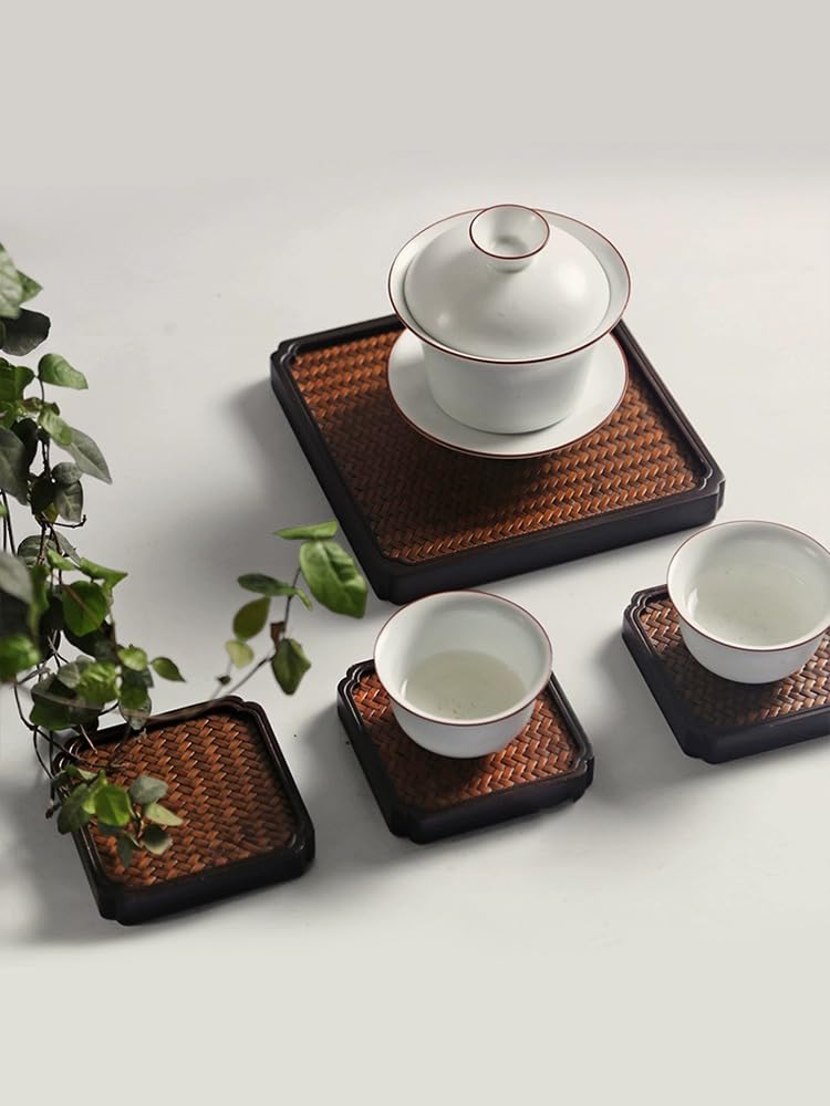 煤籐編圓式瓶座】 煎茶道具竹工芸茶器瓶敷瓶床鉄瓶