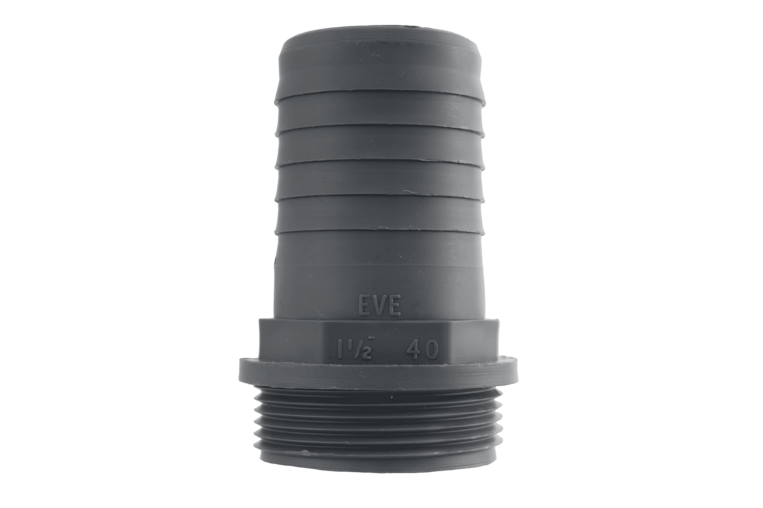 Pisces Men's Black Bsp Hosetail Connector 40Mm Barb To 1.5"(In) Thread For Pond And Garden Hose Tubing