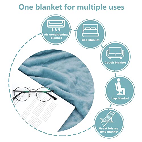 Image of NANPIPER Fleece Blankets Super Soft Flannel Fuzzy Blanket for Bed Couch Luxury Cozy Plush Microfiber Blanket-Twin Size Light Blue