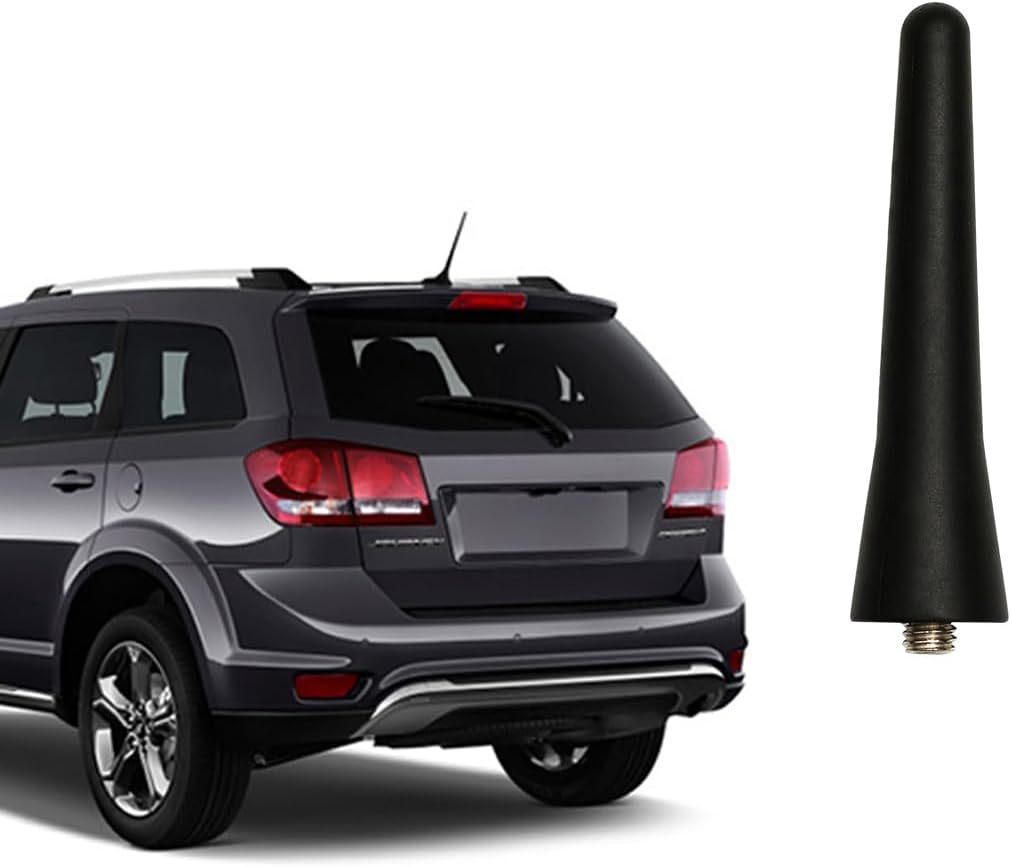 Roof Short Antenna for Chrysler Dodge Jeep Fiat Select Models | Black 2.5 inches | Mini Radio Antenna Direct Replacement | Roof Antena para Carro | Low Profile | Ref 5064710AA 68297936AA