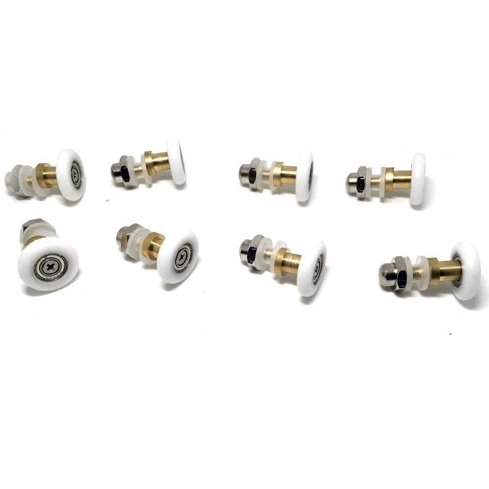 Set da 8 pezzi di rotellina per la doccia, 27 mm di diametro, parti di ricambio per il bagno