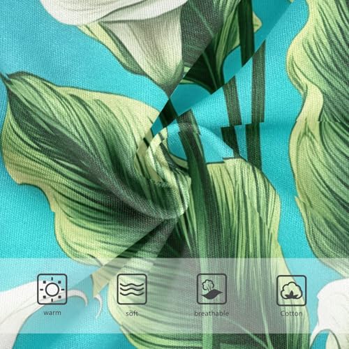 White Calla Lilies Green Leaves Teal Girl Panties Cute Girls Underwear Toddlers Cotton Funny Briefs Underpants 2t3