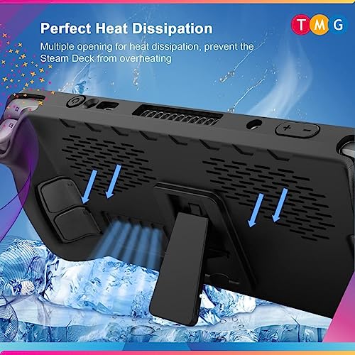 Image of TMGKickstand Protective Case for Steam Deck, TPU Protective Anti-drop Back Cover with Bracket Compatible with Steam Deck