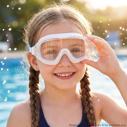 Image of Swim Goggles for Kids 6-12, Wide View Anti-Fog UV Protection No Leaking,Boys Girls Youth Swimming Goggles