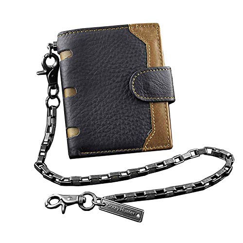 Mens Many Slots for Card Clasp Leather Wallet with Link Biker Chain Gift2