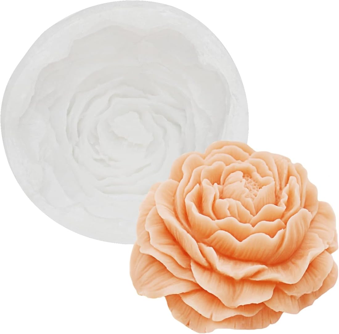 Shoppeecity 3D Large Peony Candle Mould Flower Rose Silicone Mold Soy Wax Beeswax Aromatherapy Resin Soap Making Chocolate Baking Molds for Birthday Valentine's Day Wedding Party Decor Home Decoration-image-34