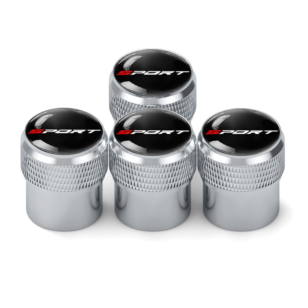 WENINETIES Aluminium Car Valve Caps for Citroen C4L C5 C6 C8 C-ELYSEE VTS C-Crosser Jumpy Nemo Picasso, 4Pcs Tyre Dust Covers Waterproof Anti-Leak Dustproof Wheel Protection,Silver-C
