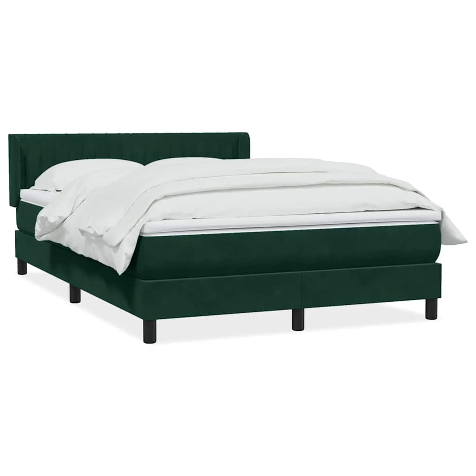 ATOMSTACK MAKER Letto a molle, 160 x 220 cm, con materasso a molle insacchettate, rivestimento in velluto verde scuro, testiera regolabile in altezza, cuscino traspirante, con rete a doghe e