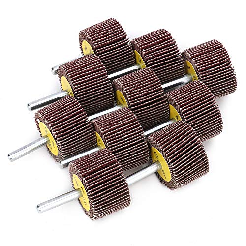 10pcs Abrasive Flap Wheel Sanding Flap Wheel Head, Grinding Tool Sander Set Sanding Polishing Wheel with 6mm Shank for Valves 40x25x6mm