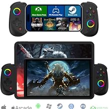 Wireless Controller for iPad, Tablet, iPhone/Android/PC/Switch/PS3/PS4 Gamepad Joystick with 7-color RGB lights, Turbo, Supports Mobile Cloud Game, Streaming on PS/Xbox/PC Console, iPhone 16/15 Controller, Black