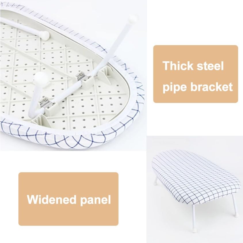 Tischbügelbrett, mit Klappbaren Beinen, Extra Breites Bügelbrett for die Arbeitsplatte mit Baumwollbezug, Tragbares Mini Bügelbrett, for Den Bastelraum, Den Haushalt, Das Wohnheim