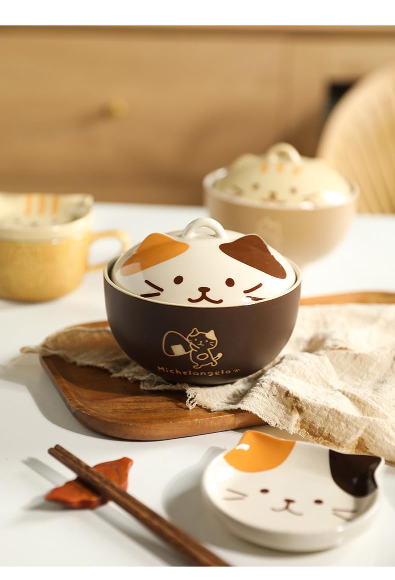 Amazon | Nofiss 猫柄 ラーメン碗 ラーメン鉢 食器 どんぶり 茶碗