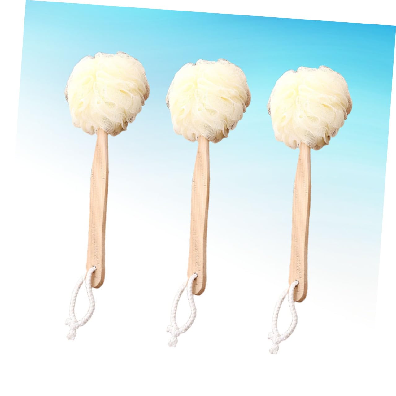 Homoyoyo 3 piezas Cepillo de Baño con Mango Esponja Exfoliante de Nylon para Ducha Accesorio Baño Cómodo y Ergonómico Limpieza Eficaz Piel y Circulación