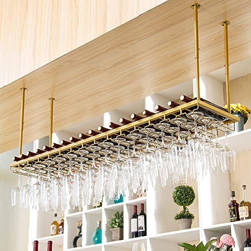 Estante colgante ajustable para copas de vino y taza, elegante estante dorado para cocina, bar y cafetería, solución perfecta para ahorrar espacio