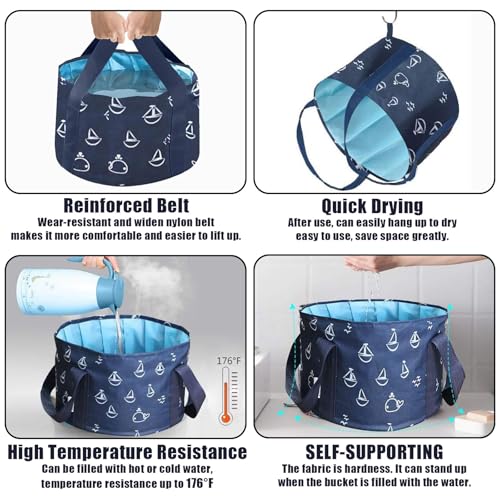 Cubo plegable para baño de pies 25L azul miniatura 4