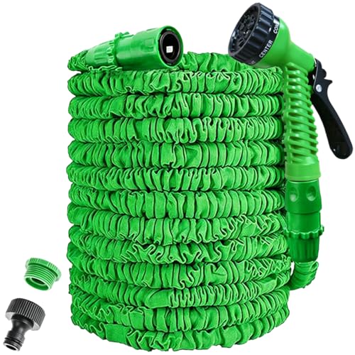 Tuyau d'arrosage extensible avec buse de pulvérisation 8 fonctions - Tuyau d'arrosage extensible 3...