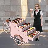 Photo Gallery mofgoe carrello triciclo per vendita al dettaglio, carrello per alimenti con pedalata assistita a caricamento frontale e espositore a 4 livelli, per hot dog, tacos, bevande,rosa Photo Gallery mofgoe carrello triciclo per vendita al dettaglio, carrello per alimenti con pedalata assistita a caricamento frontale e espositore a 4 livelli, per hot dog, tacos, bevande,rosa
