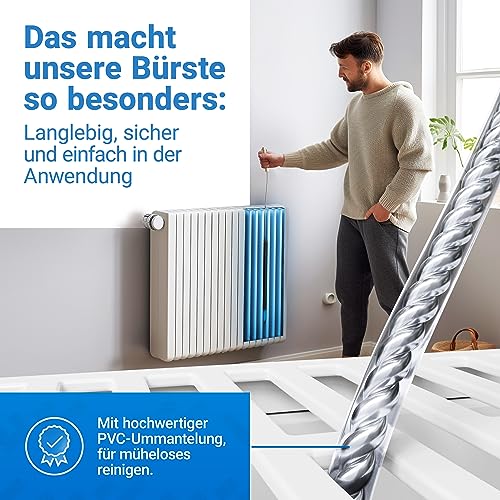 LOBENSWERK Heizkörperbürste 2.0 [2er Set - Schwarz] aus tierfreien Nylonborsten - Heizungsbürste… – Ansicht 3