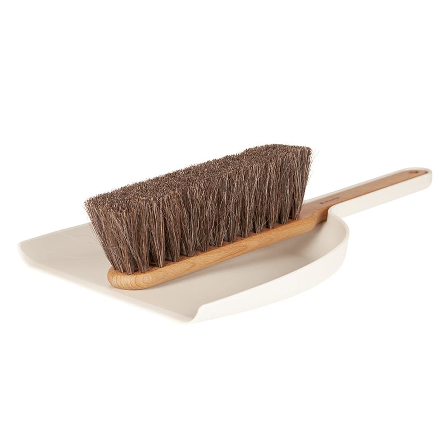 Iris Hantverk Dustpan & Brush Set, Handmade - White