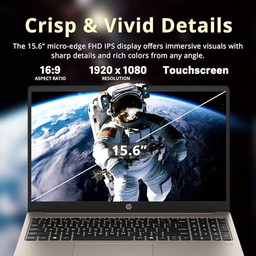 Image of HP 15.6 inch FHD Touchscreen Laptop, Intel i3-N305, 32GB RAM, 1.16TB Storage (1TB SSD+160GB Docking Station Set), Intel UHD Graphics, Numeric Keypad, Wi-Fi 6, 720p Webcam, Win11 Pro, Cozy Cashmere