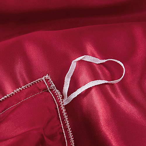 QIAOJIN Dekbedovertrek set omkeerbaar 2/3-delig dekbedovertrek met elegant slaapcomfort in 100% zijde, met ritssluiting… - Image 6