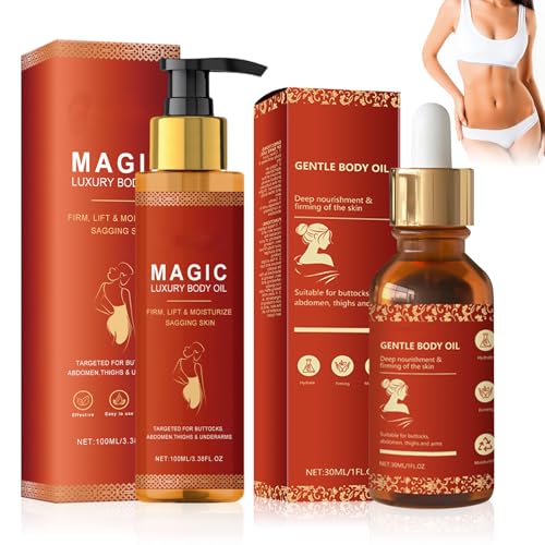 2 Stück Magic Body Oil Magic Luxury Body Oil Leicht einziehendes Massageöl Körperpflegeöl Strafft Und Pflegt Reduziert Feine Linien an Bauch/Oberschenkeln/Armen