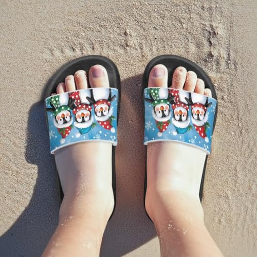 Image of Unisex Slides for Girls Boys Comfortable Slippers Slides Non-slip Shower Shoes House Fashion Thick for Indoor & Outdoor Gifts
