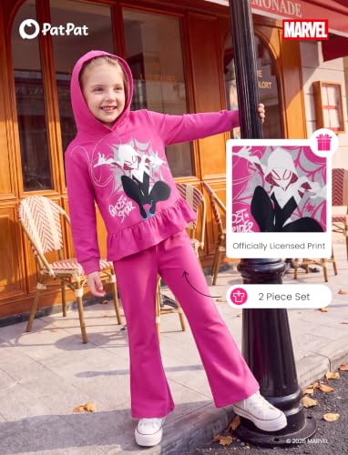 Image of Disney Marvel Outfits for Girls Long Sleeve Hoodie Pants Sets Fall Winter