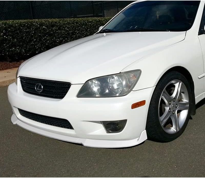Stay-Tuned, 5PCS ABS Material STP-Style Front Bumper Lip Spoiler Body Kit + Universal 31"(L) x 4"(W) Side Skirts, Compatible with 2001-2005 Lexus IS300, Exterior Accessory (Painted White)