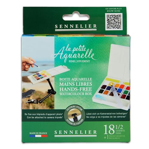BOITE AQUARELLE MAIN LIBRES 18 1/2 GODET