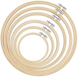 Swpohrat 6 Pieces Embroidery Hoop 4 Inch to 10 Inch,Bamboo Circle Frame Cross Stitch Hoop Ring for Embroidery,Craft Sewing,Cross Stitch,Holiday Ornaments