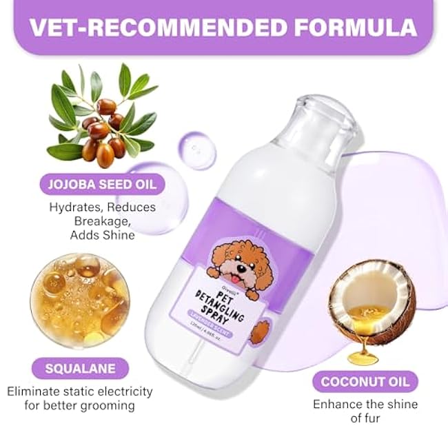 Doodle Detangler & Dematting Spray ¨C Leave-in Conditioner for Goldendoodles, Labradoodles & Poodles ¨C Tangle-Free Grooming with Coconut & Jojoba Oils, Lavender Scent, Safe for Cats ¨C 4 fl oz-b3uhNpXx