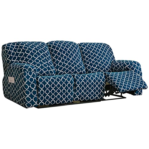 Funda elástica para sofá reclinable con protección 360 de jacquard funcional navy blue 2