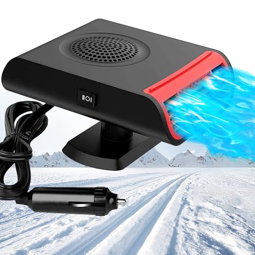 Showvigor 150W 12V Car Fan Hot and Coole Portable Dual Mode Fan for Quick Defrosting and Demisting 360 Adjustable Cigarette Lighter Plug for All Cars and Trucks