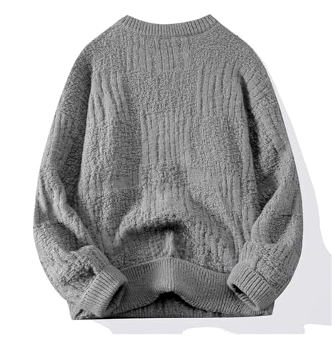 Men Vintage Loose Pullover Crew Neck Long Sleeve Casual Knit Sweater Tops3