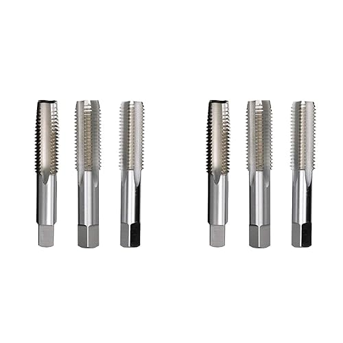 Drill America M7 x 1 Juego de grifos manuales de acero de alta velocidad con 4 flautas, serie DWT (paquete de 2)