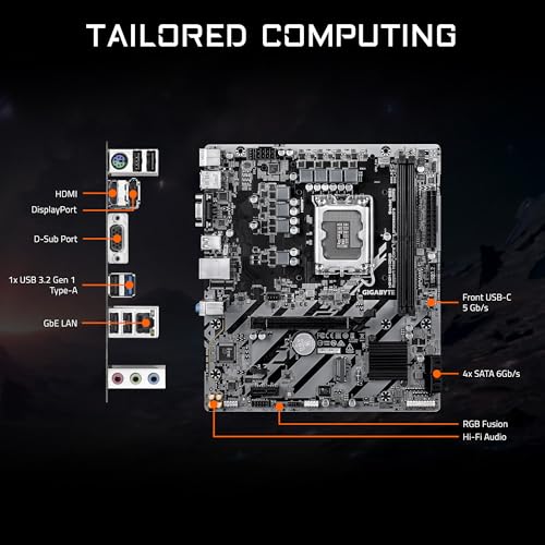 Image of GIGABYTE H810M S2H GEN5 Intel LGA 1851 mATX Motherboard, Support Core Ultra (Series 2), DDR5, 4+1+2 Power Phase, PCIe 5.0 x16, 1x M.2, USB 3.2 Gen 1, Front USB-C 5Gb /s, GbE LAN, PCIe EZ-Latch