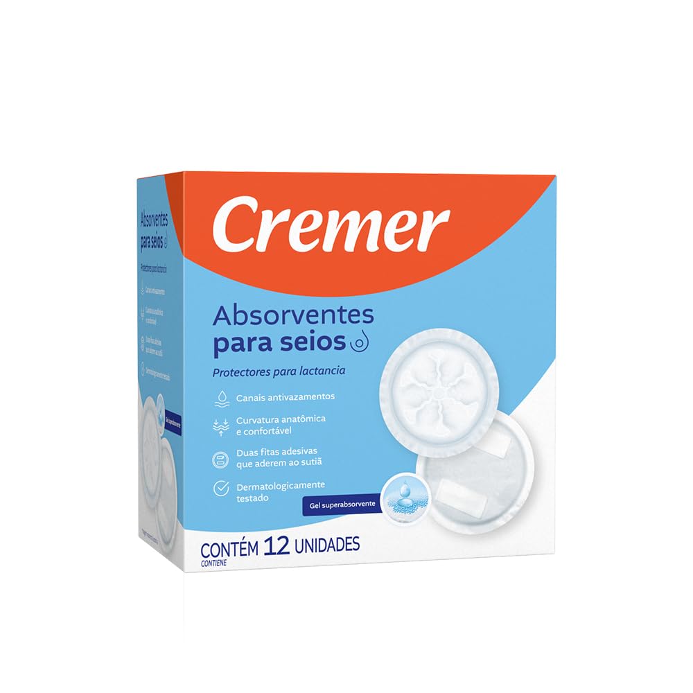 ABSORVENTE EM GEL PROTETOR PARA SEIOS 12 UNIDADES CREMER : Amazon