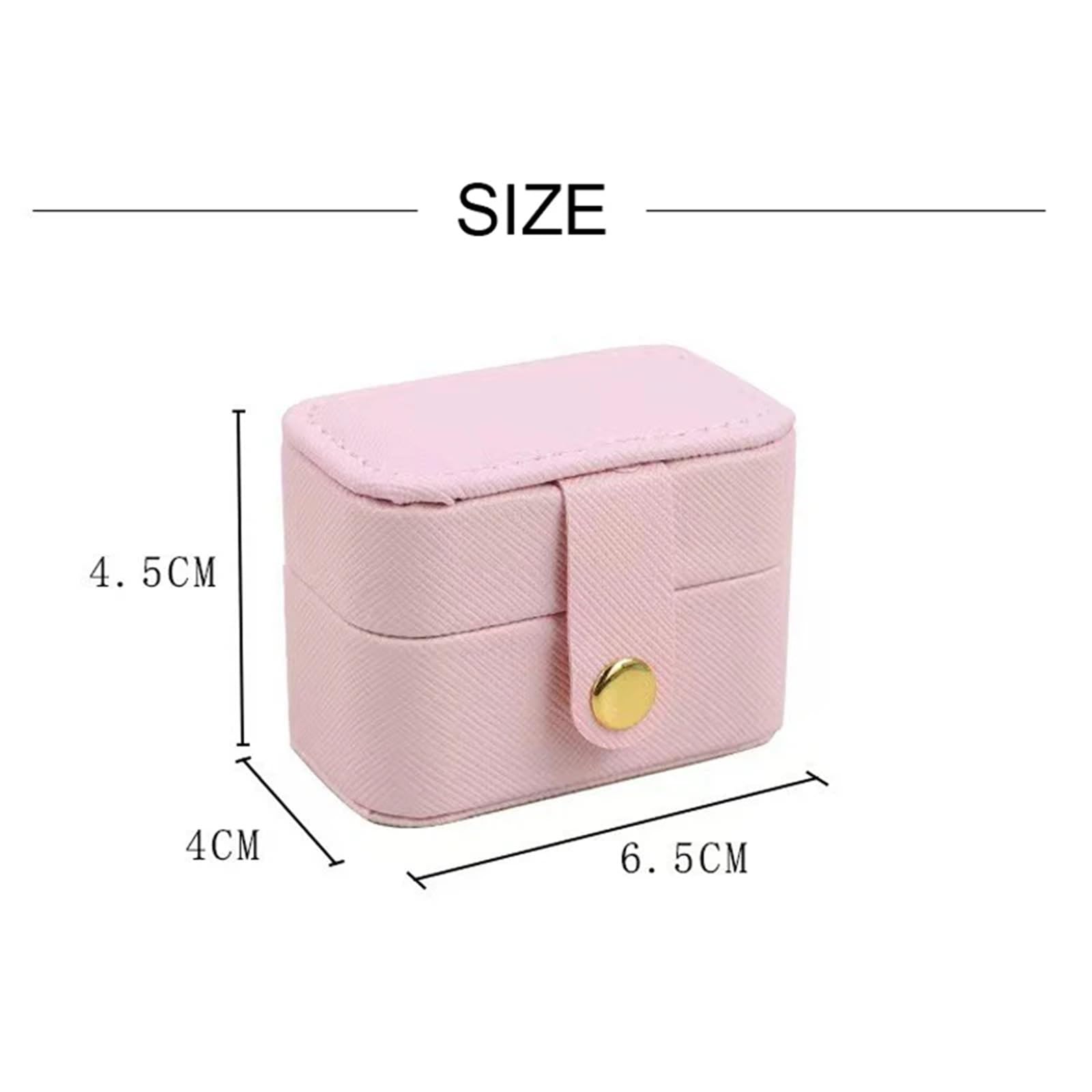 Naszyjnik Etui podróżne 4 szt. Przenośna mała torba do przechowywania biżuterii Podróżna prosta skórzana bransoletka z pierścionkiem Kolczyki Box Organizer(Pink)