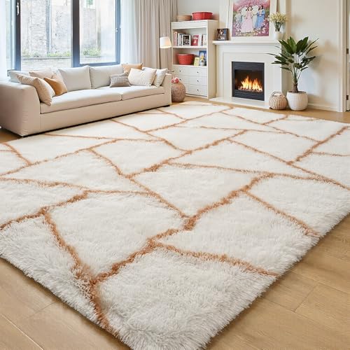 Tapis en peluche douce de salon style géométrique chic et moderne - 3