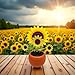 1 Pcs Sunflowers,Solar Powered Dancing Flower, Decoration Gift, Swinging Dancer Toy, No Battery Required, Car Decor, Sunflower/White Flower Learning and Education (Sun Flower)