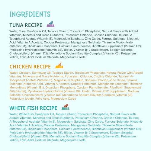 Image of LOVE, NALA - Single Protein Flaked Wet Cat Food Variety Pack - Chicken, Tuna & White Fish - Natural, Hydration Broth, Grain-Free, Human-Grade Protein, Non-GMO, No Gums, No Carrageenan-2.8 oz,12 Cans
