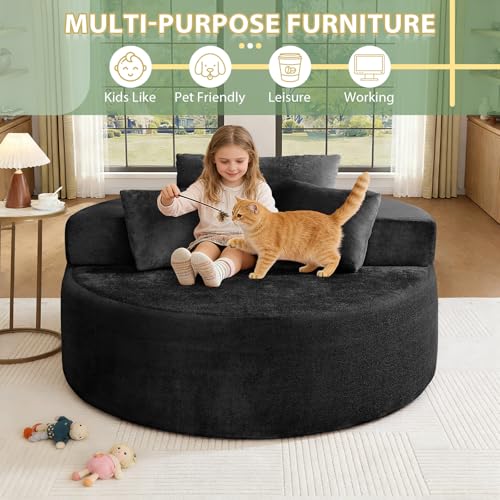 Sillón Chaise Redondo Terry Cloth Negro miniatura 3