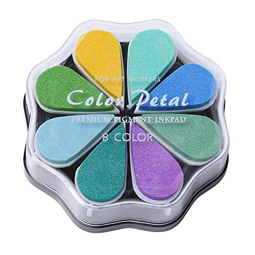8 colori Craft Rainbow Finger Ink Pads Stamp