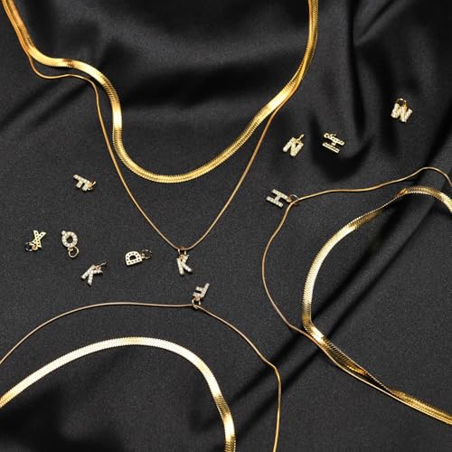 Image of Aaishwarya Initial Letter S Zircon Pendant Layered Necklace for Women | Stainless Steel, 18K Gold Plated, Anti-Tarnish Waterproof Chain, Stylish Minimal Jewelry, Personalised Gift Accessory