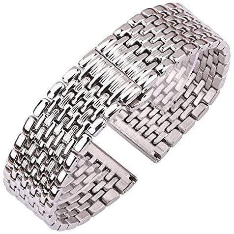 Bracelet de montre en acier inoxydable anti-usure argent droit universel