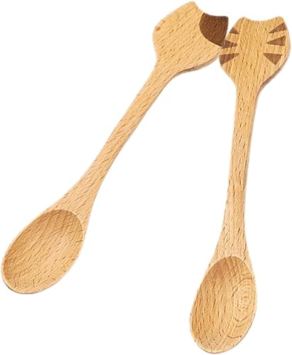 Wooden Teaspoons for Coffee, Soup and Salad, Ergonomic Small Wooden Spoons Smooth Edges, Kitchen Utensils