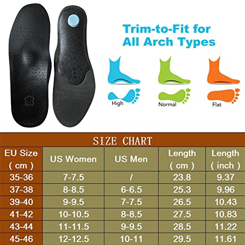 Plantillas ortopédicas de cuero negro para hombres talla 10.5-11 US miniatura 7