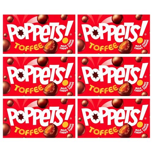 Poppets Milk Chocolate Chewy Toffee Pack of 6 39g